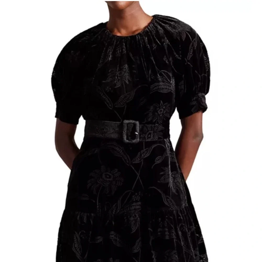 NWT Ted Baker Tilliiy Belted Velvet Dress | Size 2
